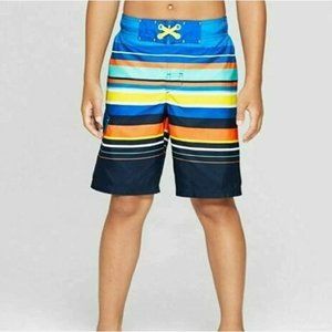 Cat & Jack Boys Multi Stripe Swim Trunks
